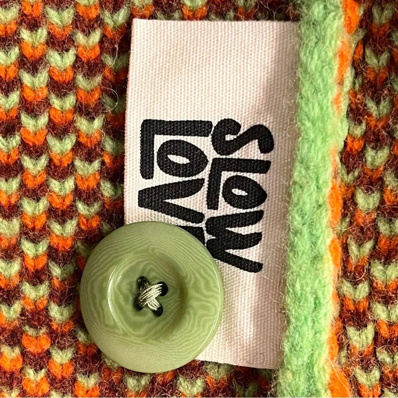 The Slow Love Gilet Green Leopard Print Vest SZ-L/XL - Picture 9 of 10